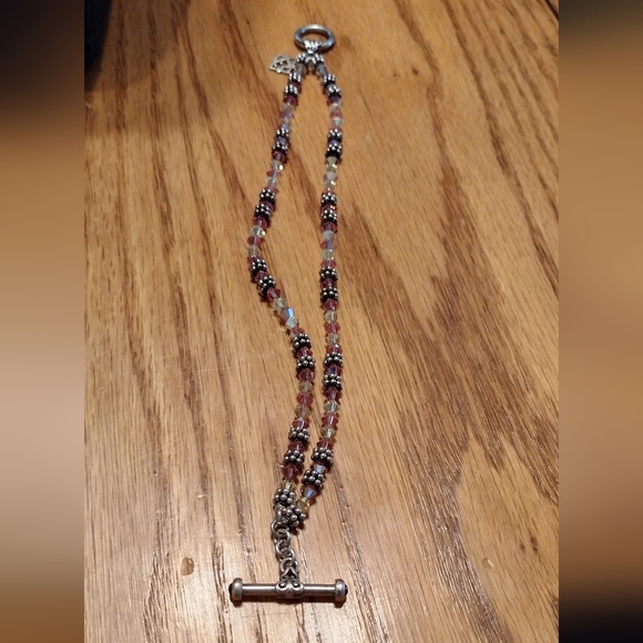 Designer sterling and crystal 2 strand bracelet - Picture 3 of 16